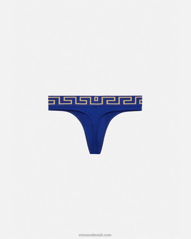 roupas íntimas e moda praia P2TX1773 Versace tanga fronteiriça greca azul homens