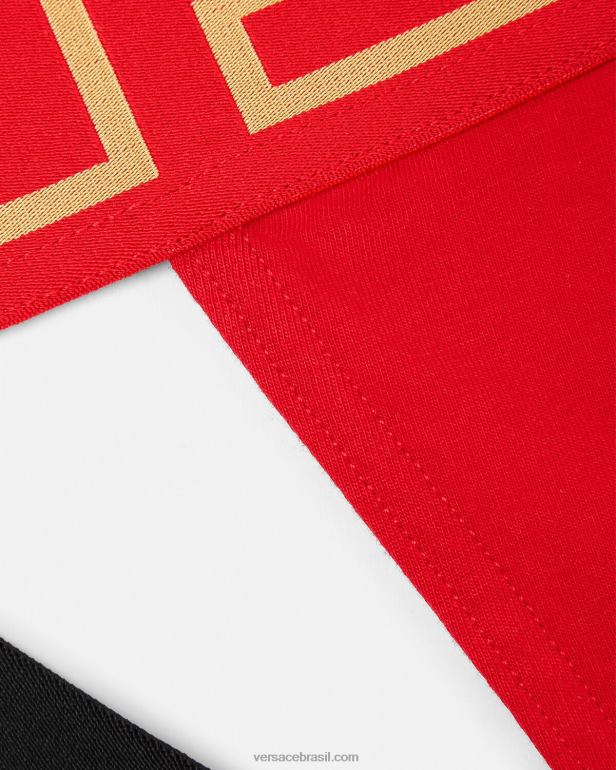 roupas íntimas e moda praia P2TX1775 Versace greca border jockstrap vermelho homens