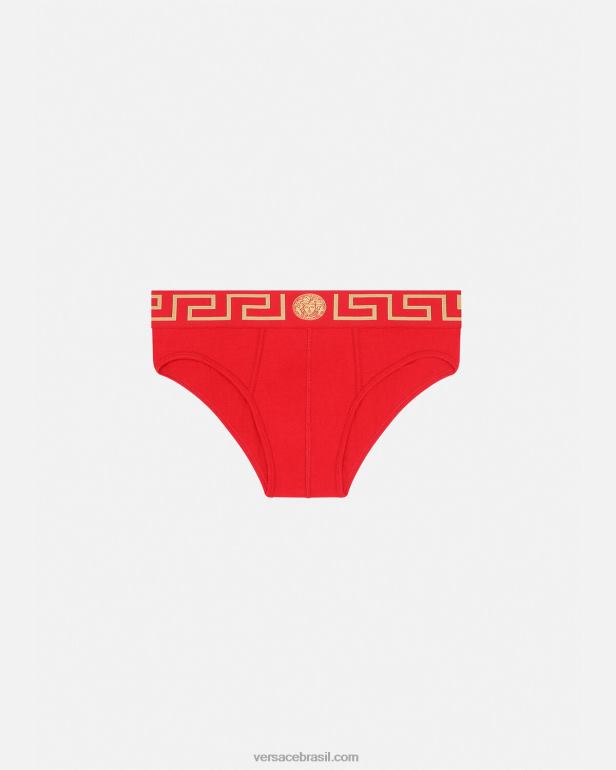 roupas íntimas e moda praia P2TX1788 Versace cueca fronteiriça Greca vermelho homens