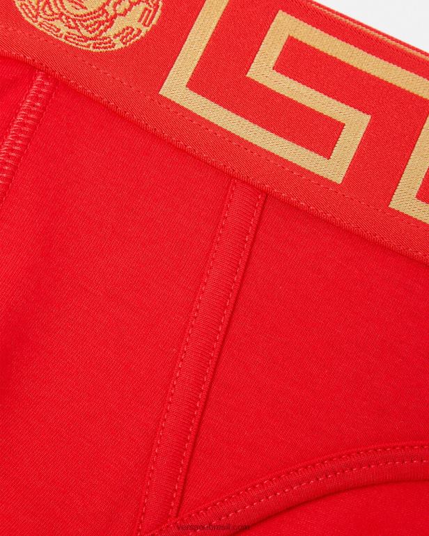 roupas íntimas e moda praia P2TX1788 Versace cueca fronteiriça Greca vermelho homens
