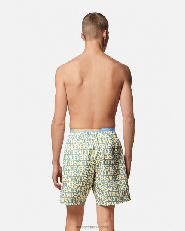 roupas íntimas e moda praia P2TX1794 Versace calções de banho completos imprimir homens