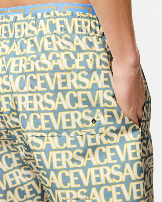 roupas íntimas e moda praia P2TX1794 Versace calções de banho completos imprimir homens