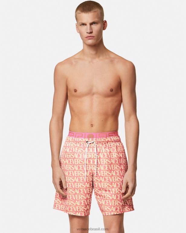 roupas íntimas e moda praia P2TX1795 Versace calções de banho completos imprimir homens