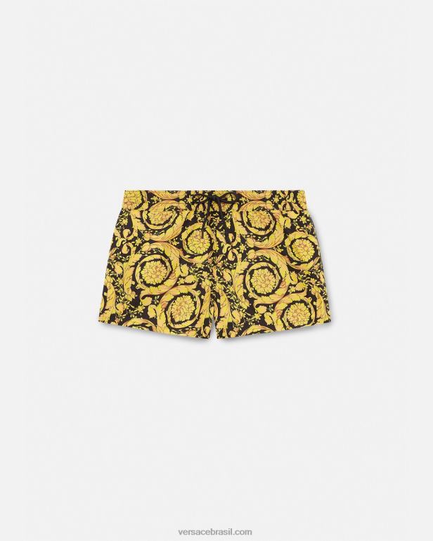 roupas íntimas e moda praia P2TX1804 Versace shorts de banho barroco imprimir homens