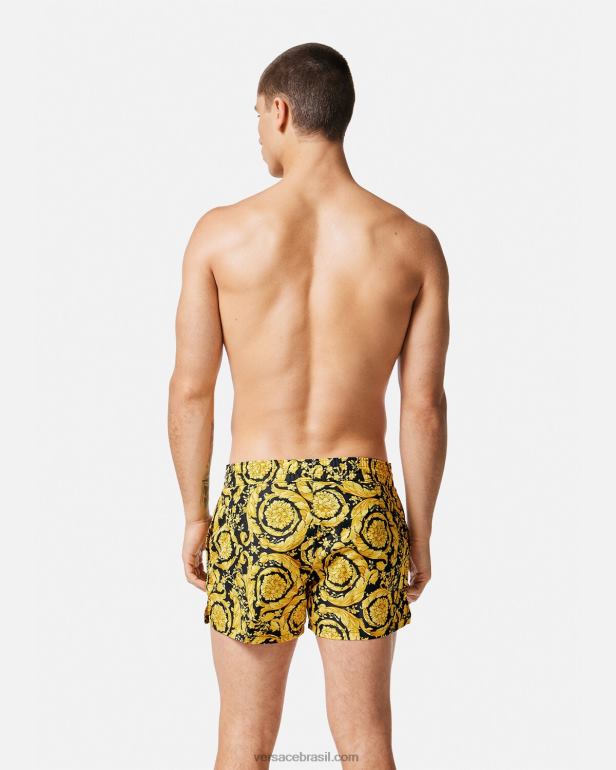 roupas íntimas e moda praia P2TX1804 Versace shorts de banho barroco imprimir homens