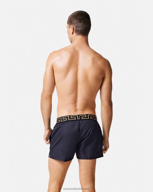 roupas íntimas e moda praia P2TX1809 Versace shorts de banho greca border azul homens