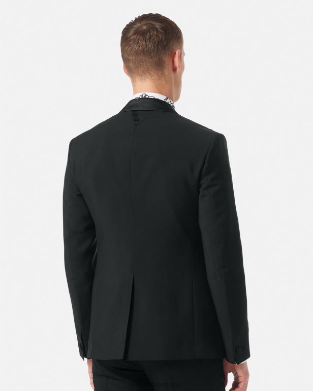 roupas P2TX1262 Versace blazer formal bordado barroco preto homens