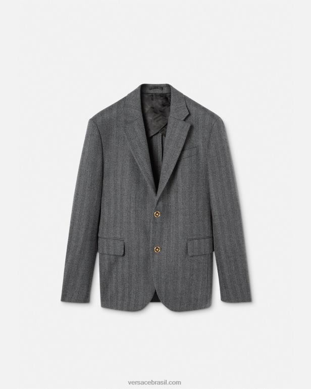 roupas P2TX1263 Versace blazer de caxemira medusa cinza homens