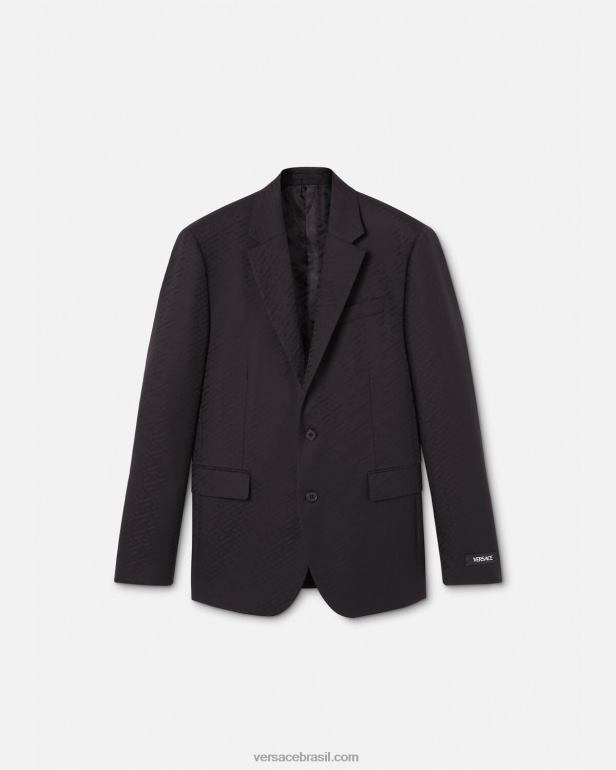 roupas P2TX1264 Versace blazer de alfaiataria la greca preto homens
