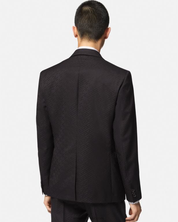 roupas P2TX1264 Versace blazer de alfaiataria la greca preto homens