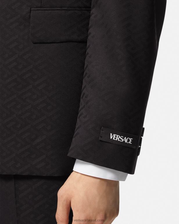 roupas P2TX1264 Versace blazer de alfaiataria la greca preto homens