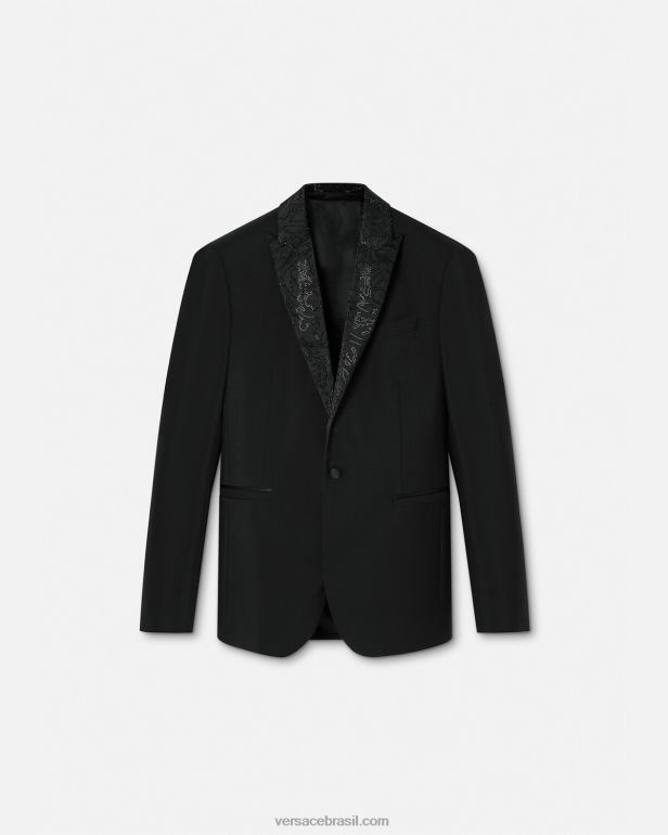 roupas P2TX1265 Versace blazer de noite silhueta barroco preto homens
