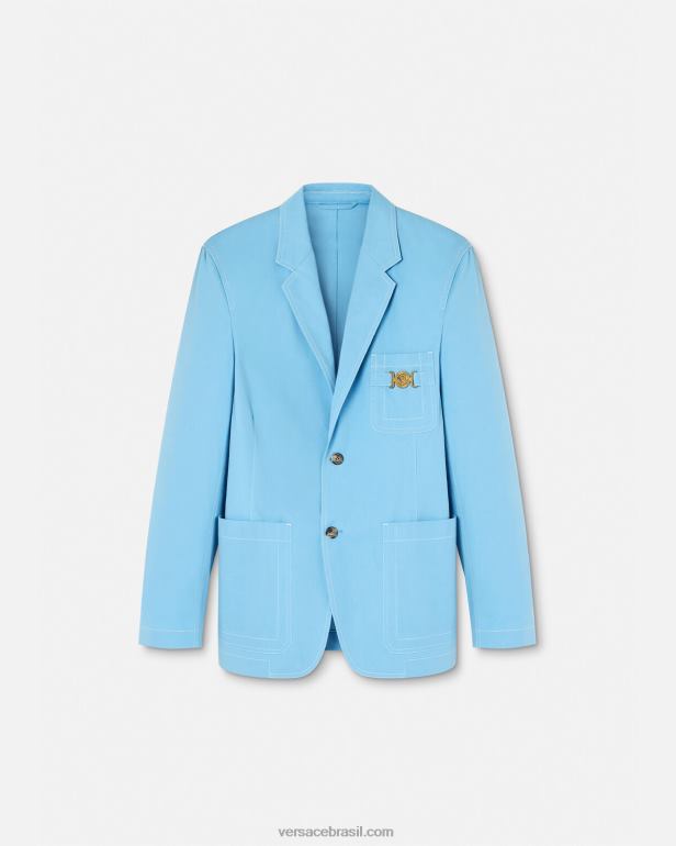 roupas P2TX1266 Versace blazer abotoado medusa biggie azul claro homens