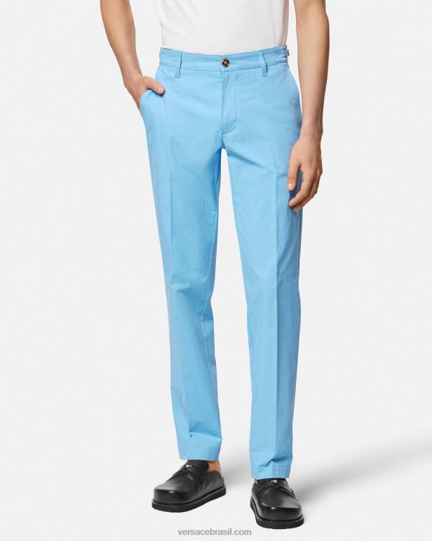 roupas P2TX1267 Versace calça biggie medusa azul claro homens