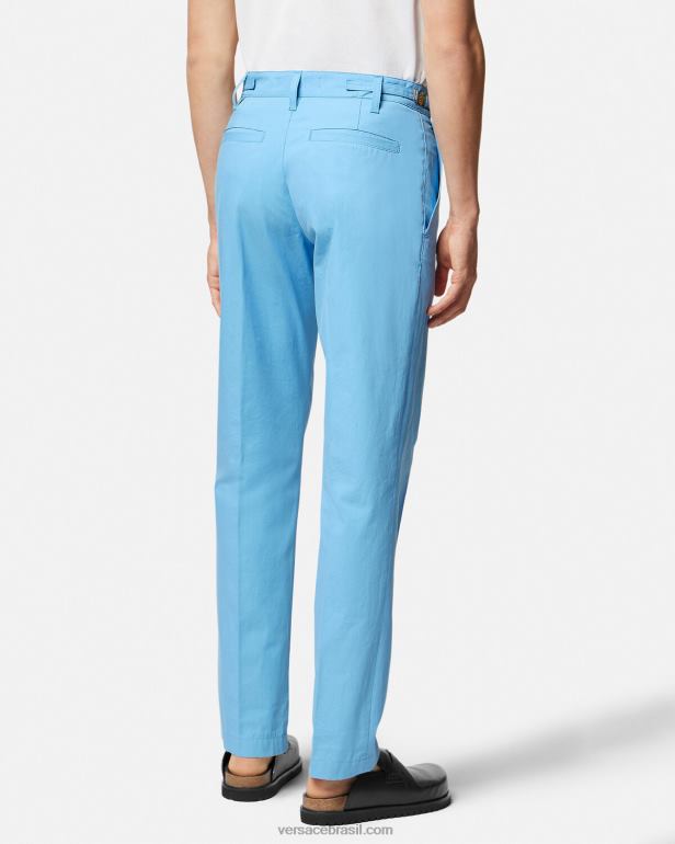 roupas P2TX1267 Versace calça biggie medusa azul claro homens