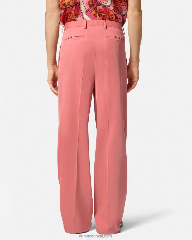 roupas P2TX1274 Versace calças formais de perna larga rosa homens