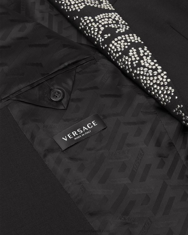 roupas P2TX1275 Versace blazer silhueta barroco com tachas preto homens