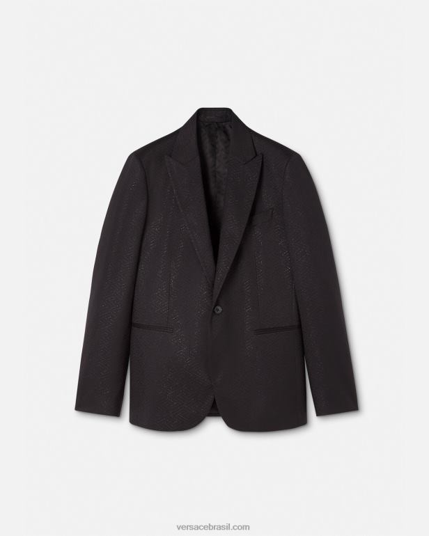 roupas P2TX1277 Versace blazer jacquard la greca preto homens