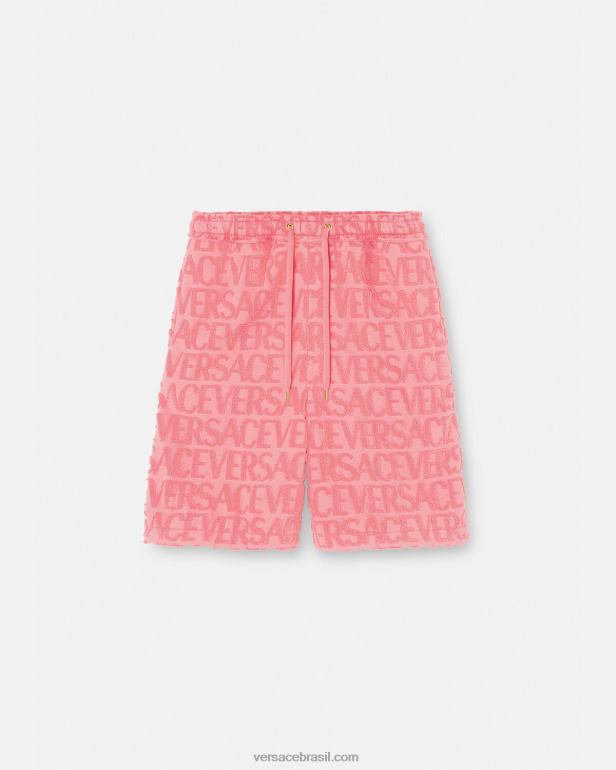 roupas P2TX1430 Versace shorts de toalha rosa homens