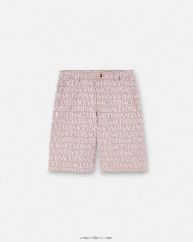 roupas P2TX1434 Versace shorts completos rosa e estampado homens
