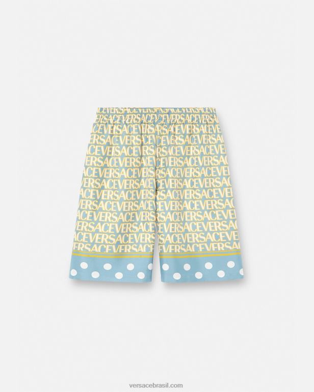 roupas P2TX1438 Versace shorts de seda imprimir homens