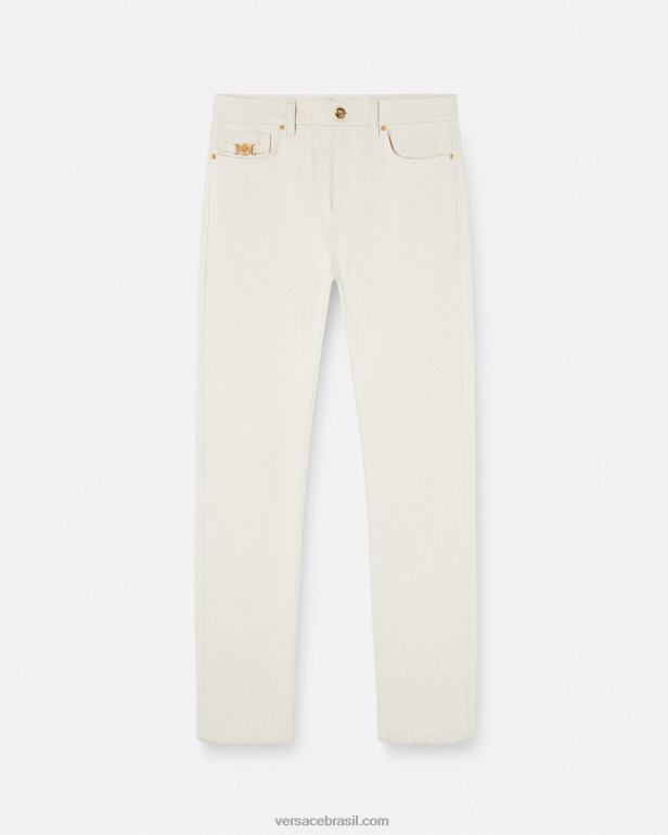roupas P2TX1444 Versace calça jeans medusa branco homens