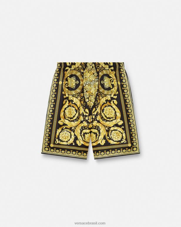 roupas P2TX1447 Versace shorts barroco imprimir homens
