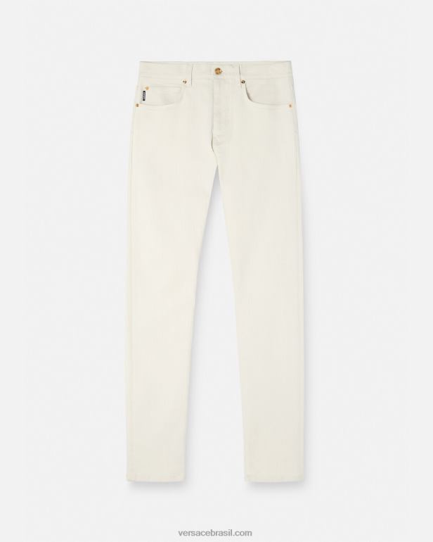 roupas P2TX1451 Versace calça jeans medusa branco homens