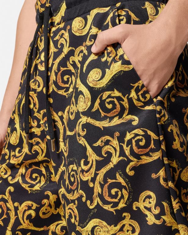 roupas P2TX2382 Versace esboço de shorts de alta costura ouro Preto homens