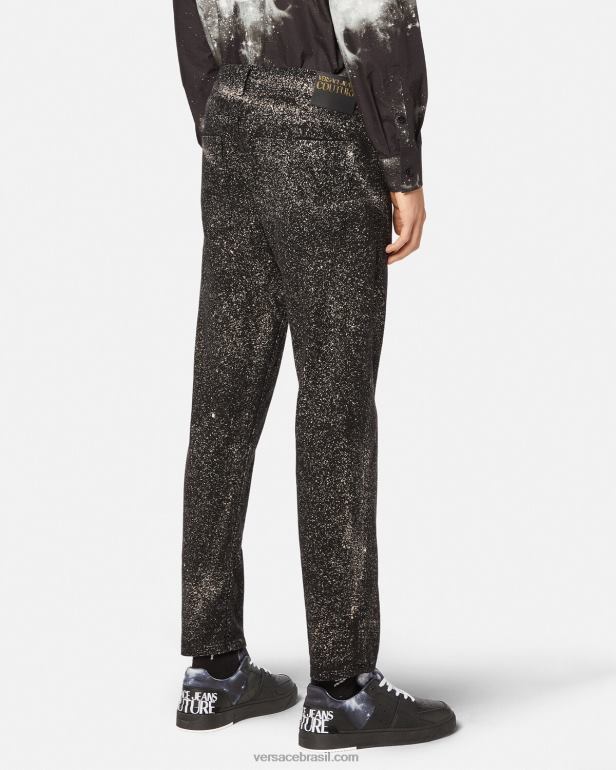 roupas P2TX2384 Versace calça jeans interestelar júpiter preto homens