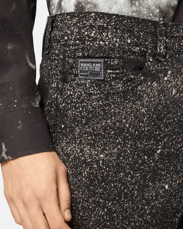 roupas P2TX2384 Versace calça jeans interestelar júpiter preto homens