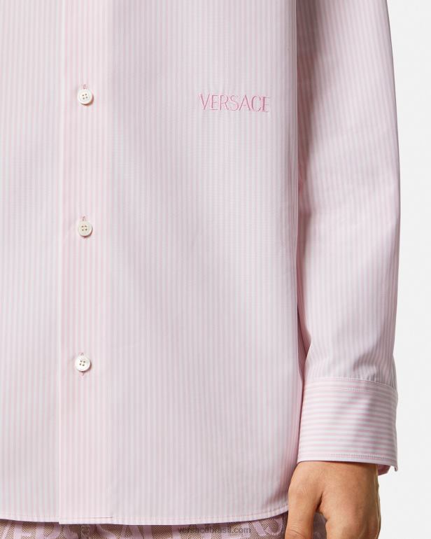 roupas P2TX1294 Versace camisa barroca listrada concha imprimir homens