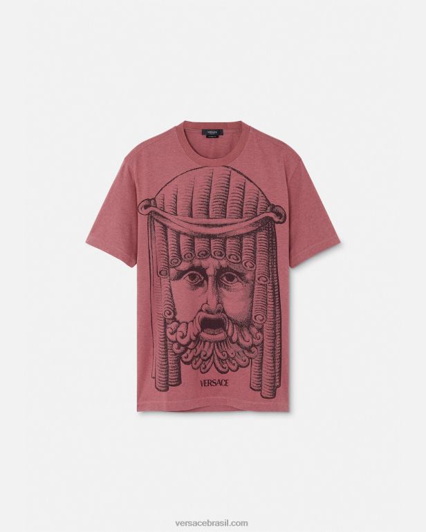 roupas P2TX1384 Versace camiseta la maschera rosa homens