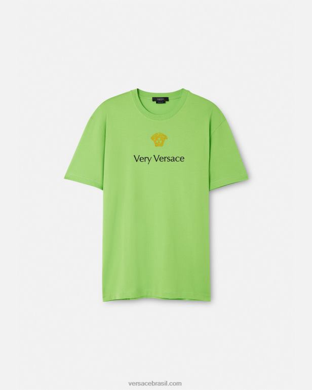 roupas P2TX1387 Versace camiseta verde homens