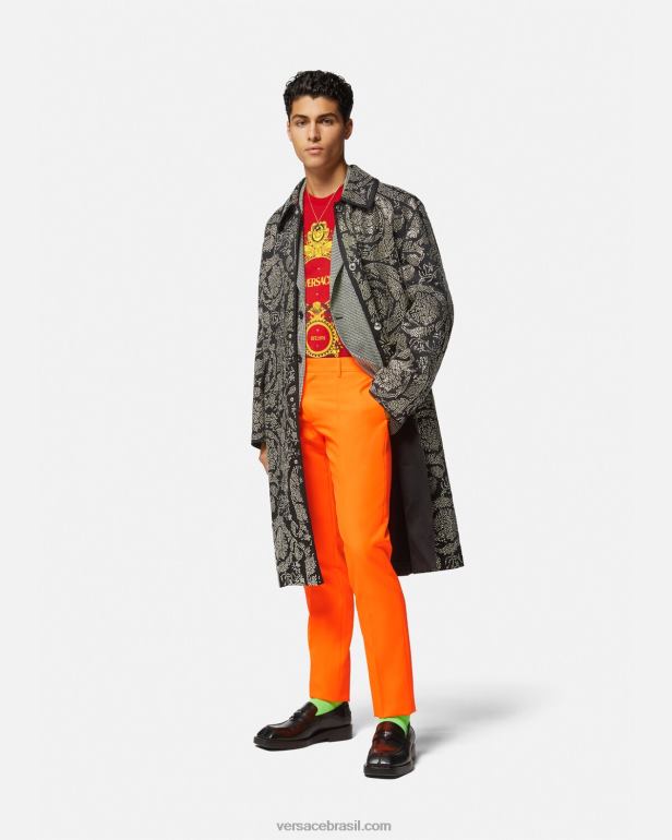 roupas P2TX1401 Versace camiseta grade de cristal barroco vermelho homens