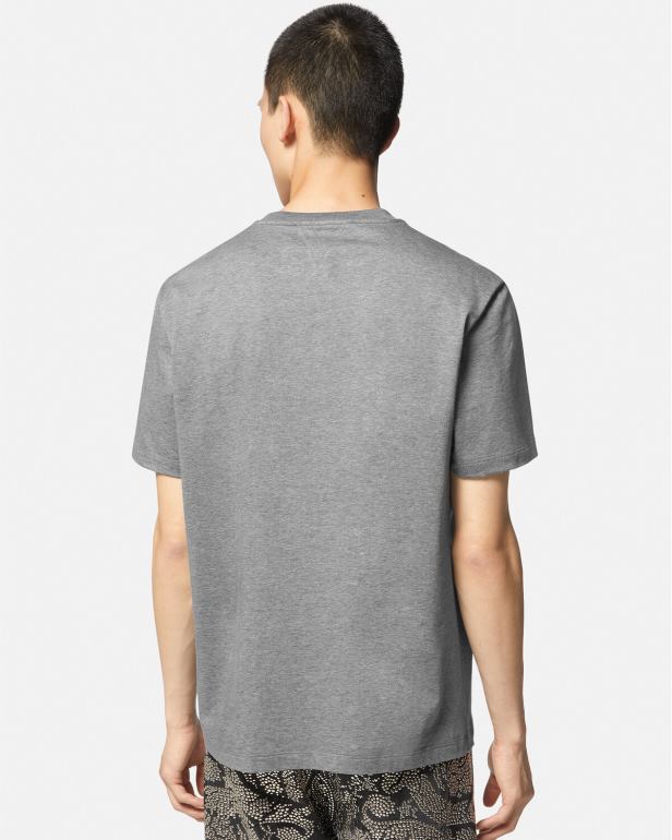 roupas P2TX1403 Versace camiseta com logo do time do colégio cinza homens