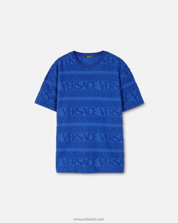 roupas P2TX1407 Versace camiseta terry azul homens