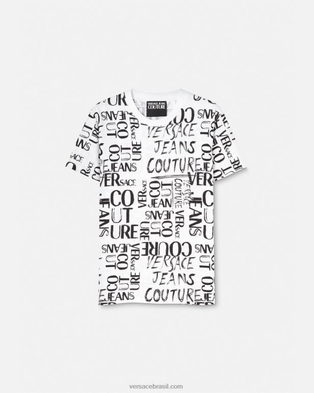 roupas P2TX2369 Versace camiseta com logo doodle branco homens