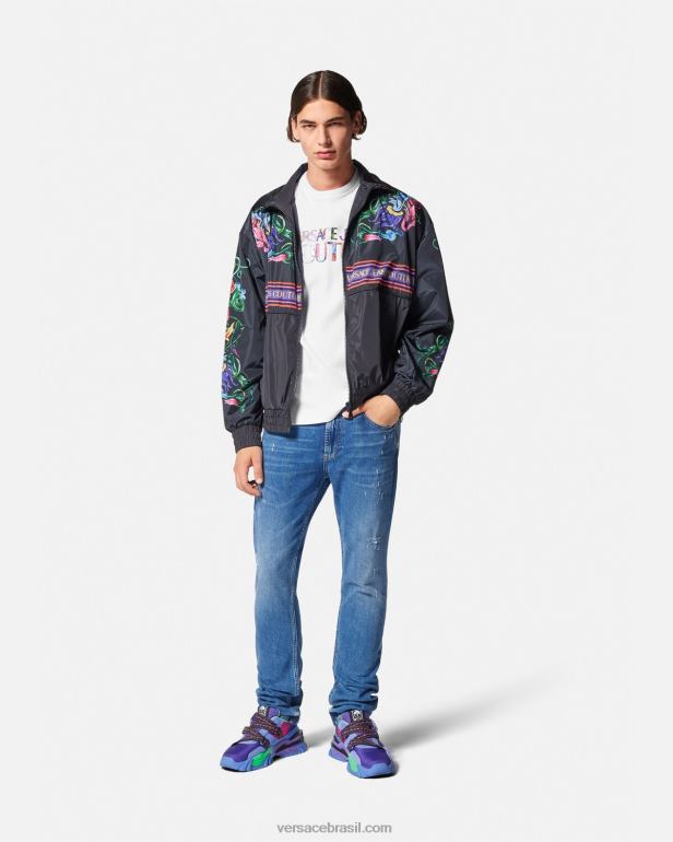 roupas P2TX2370 Versace camiseta com logotipo branco homens