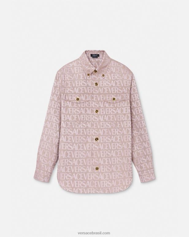 roupas P2TX1218 Versace camiseta completa rosa e estampado homens