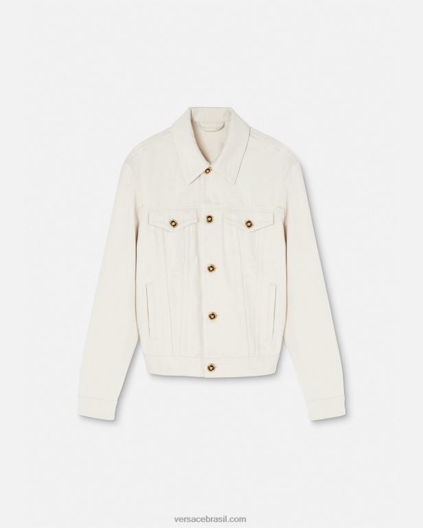 roupas P2TX1222 Versace jaqueta jeans medusa biggie branco homens