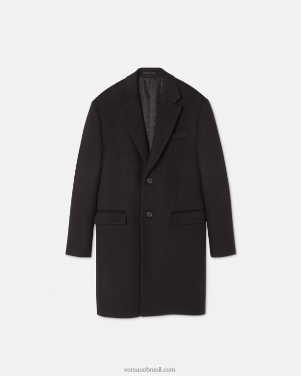 roupas P2TX1227 Versace casaco trespassado preto homens