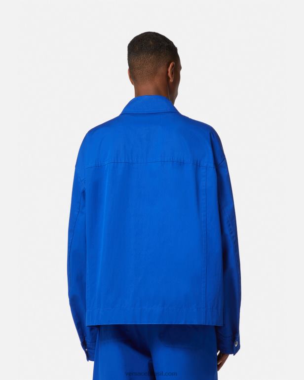 roupas P2TX1234 Versace jaqueta blusão com logo azul homens