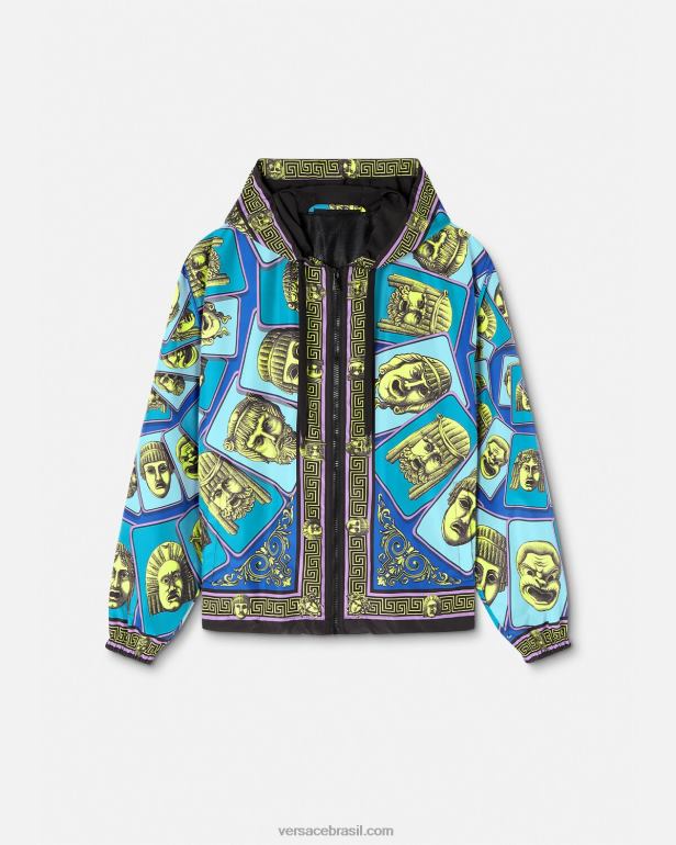 roupas P2TX1235 Versace jaqueta corta vento le maschere imprimir homens