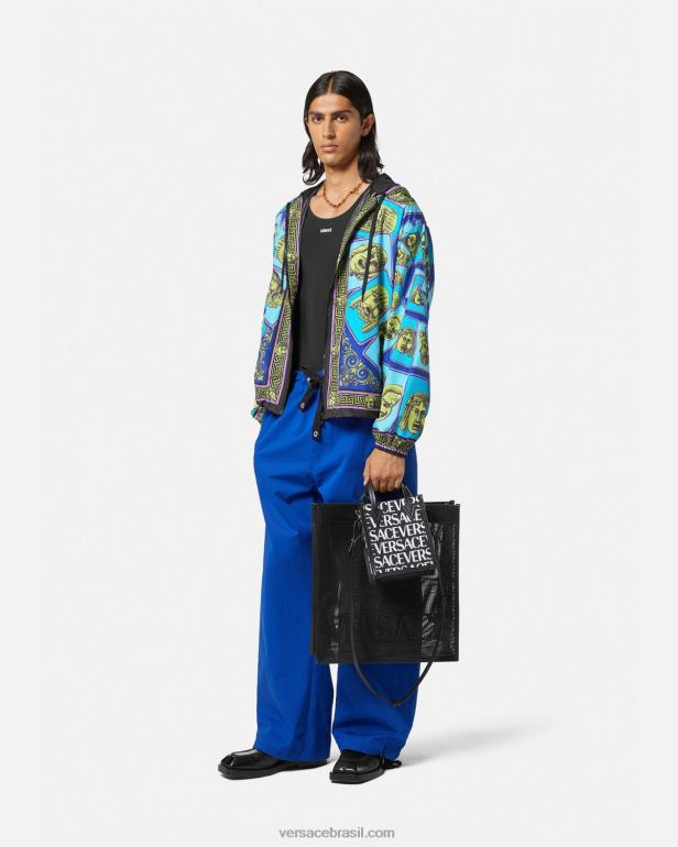 roupas P2TX1235 Versace jaqueta corta vento le maschere imprimir homens