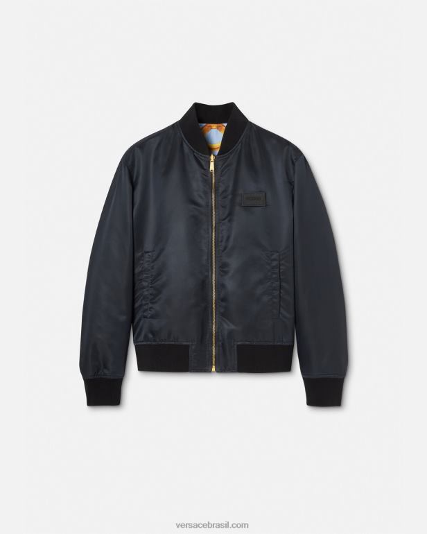 roupas P2TX1240 Versace jaqueta bomber barocco 660 reversível azul e dourado homens