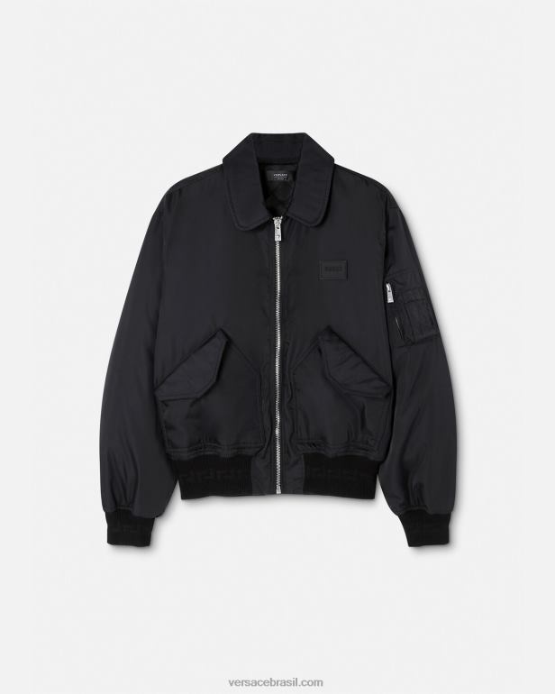 roupas P2TX1244 Versace jaqueta bomber de coelho do festival da primavera preto homens