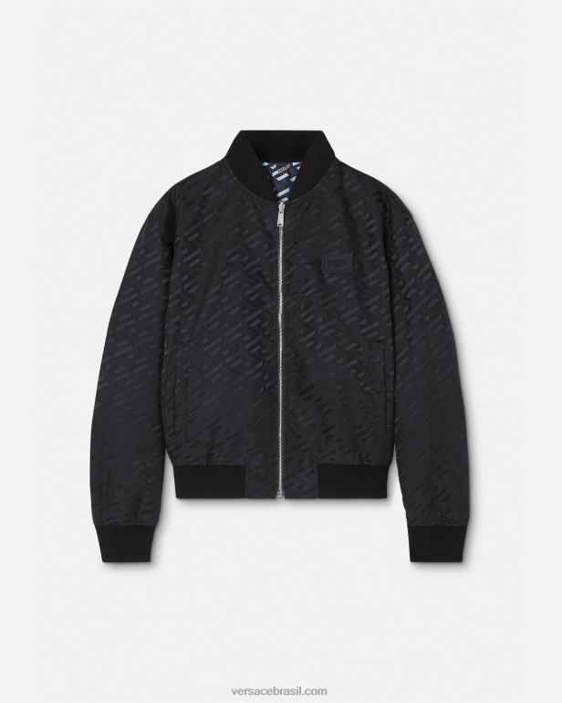 roupas P2TX1246 Versace jaqueta bomber la greca reversível preto homens