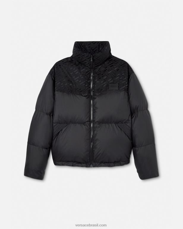 roupas P2TX1248 Versace jaqueta puffer la greca preto homens