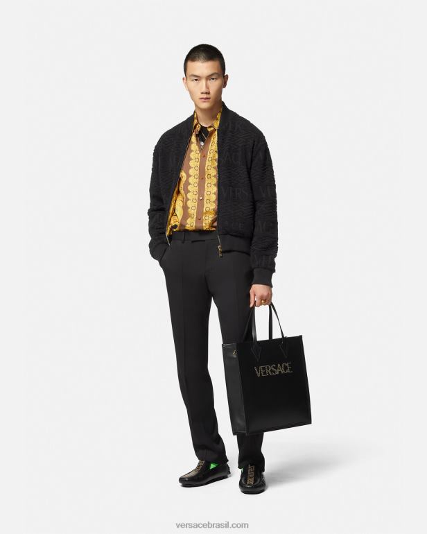 roupas P2TX1351 Versace jaqueta bomber barocco 660 reversível preto homens